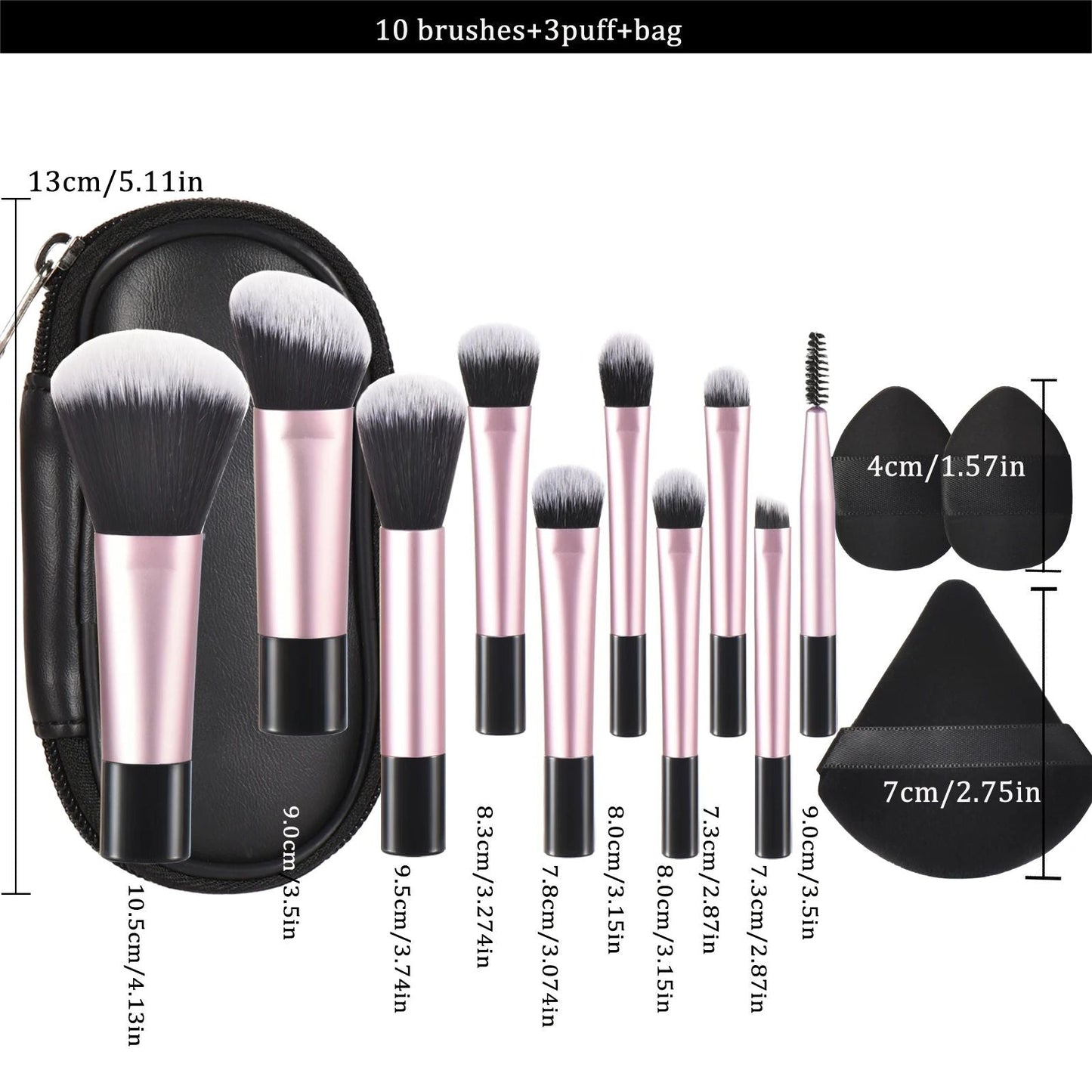 Mini Makeup Brush Set With Storage Bag, Versatile Soft Trave