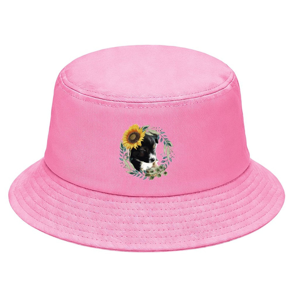 Cute Black Puppy Children’s Bucket Hat (Front Printing)