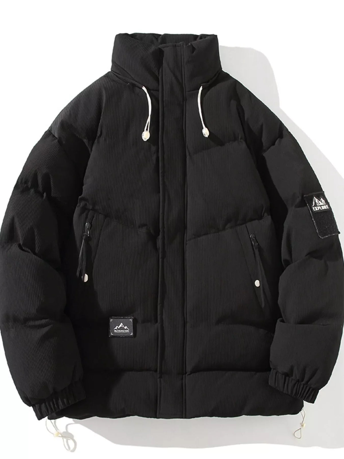 Men's Plus Size Zip Up Long Sleeve Puffer Jacket