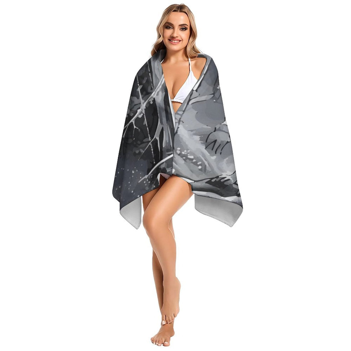 Ethereal Wolf in the Moonlight Beach Towel - 61.4" x 30.3"