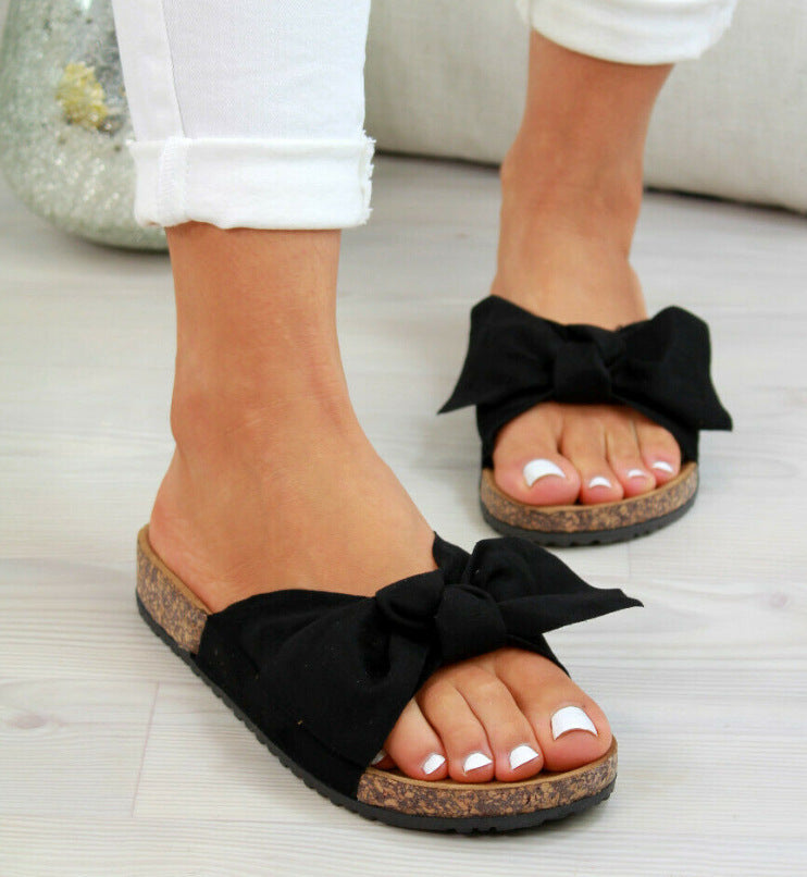 Women's Bow Platform Slide Slippers