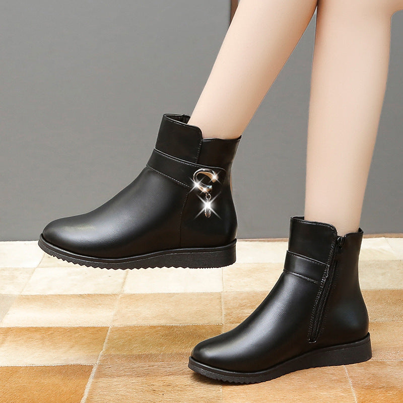 Women's Low-Heel Wedge Fleece Warm Boots