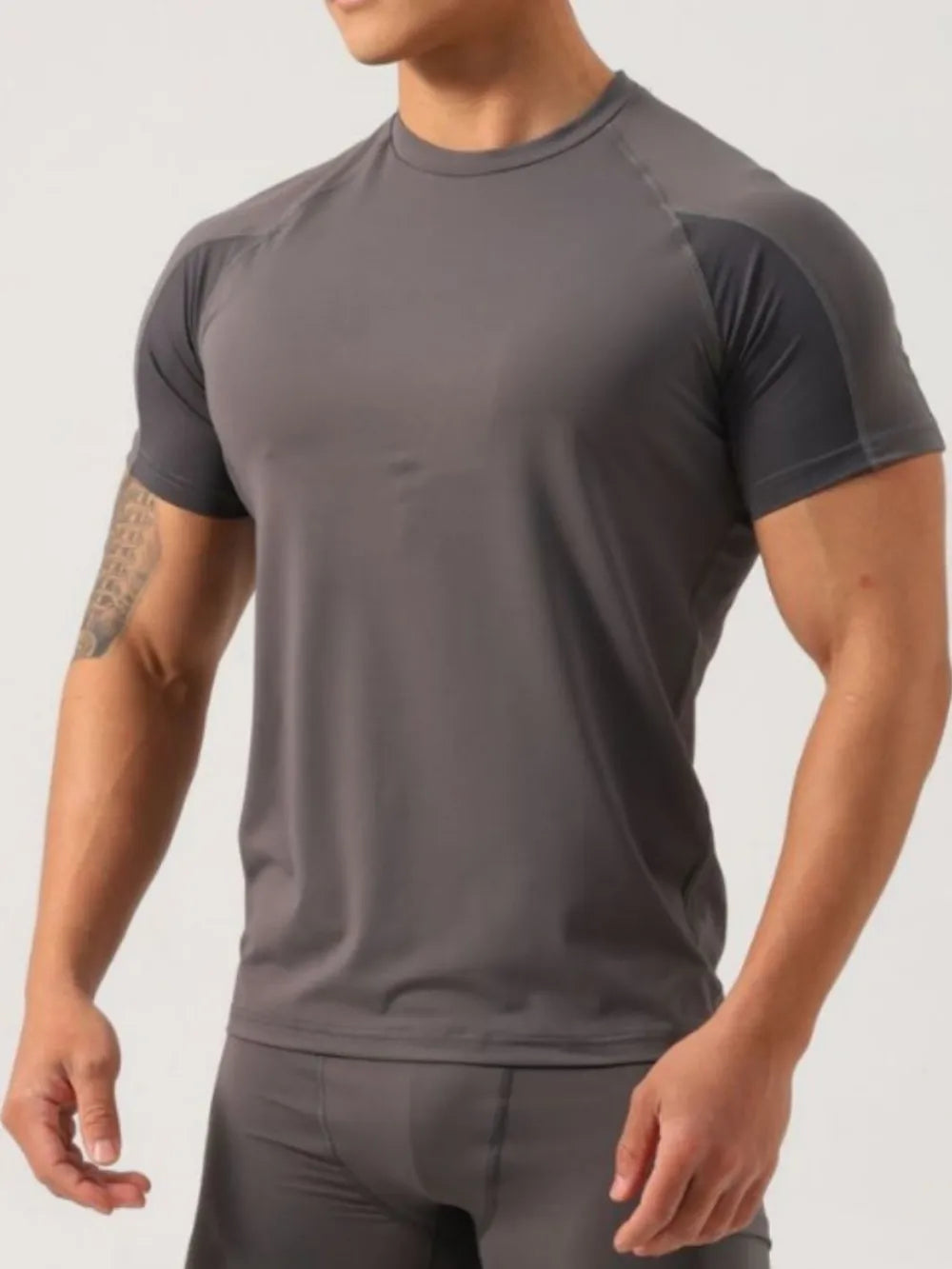 Camiseta de manga corta y cuello redondo de talla grande para hombre