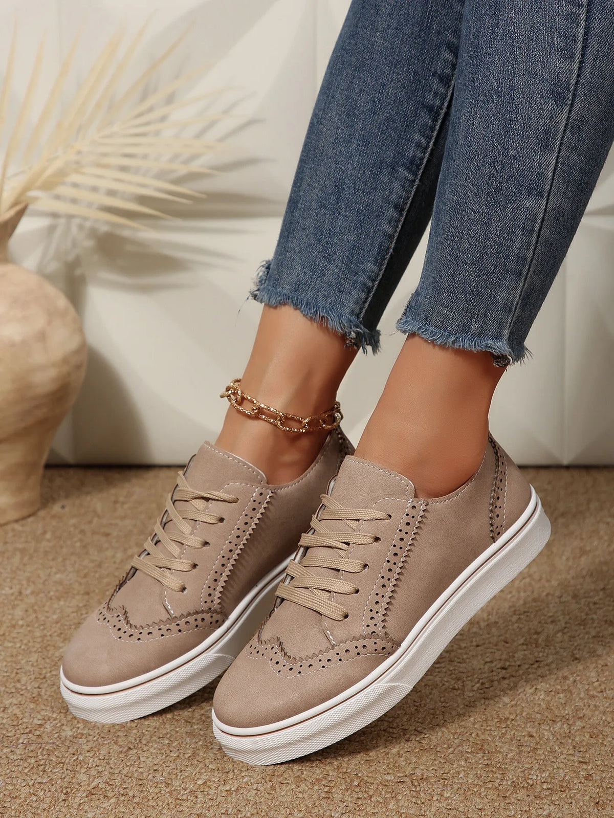 PU Leather Lace Up Platform Sneakers – Multi-Color