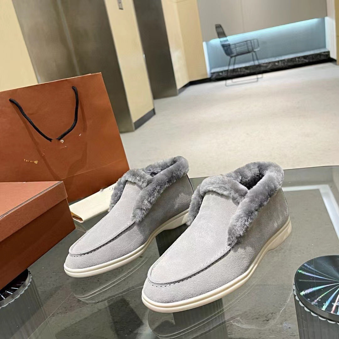 Womens High-top Slip-on Cotton Shoes