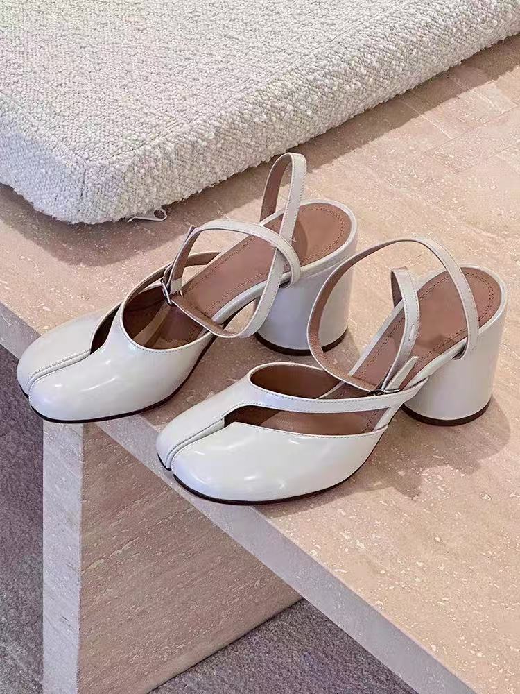 Split-Toe Block Heel Pumps