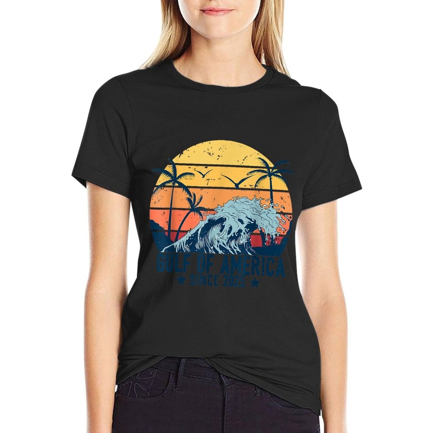 Retro Vintage Gulf Of US America 2025 American Flag Classic T-Shirt