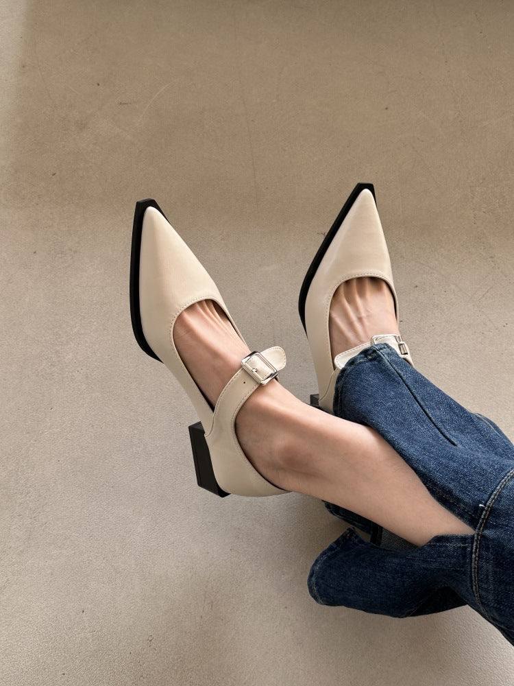 Women's Pointed-Toe Mary Jane Flats
