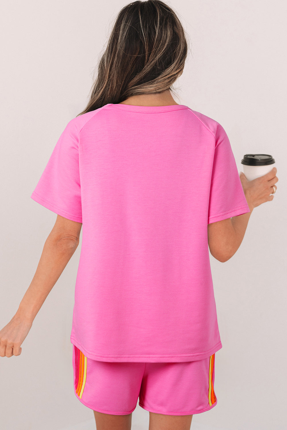 Camiseta Casual con Parche Frontal de Rayas Bonbon