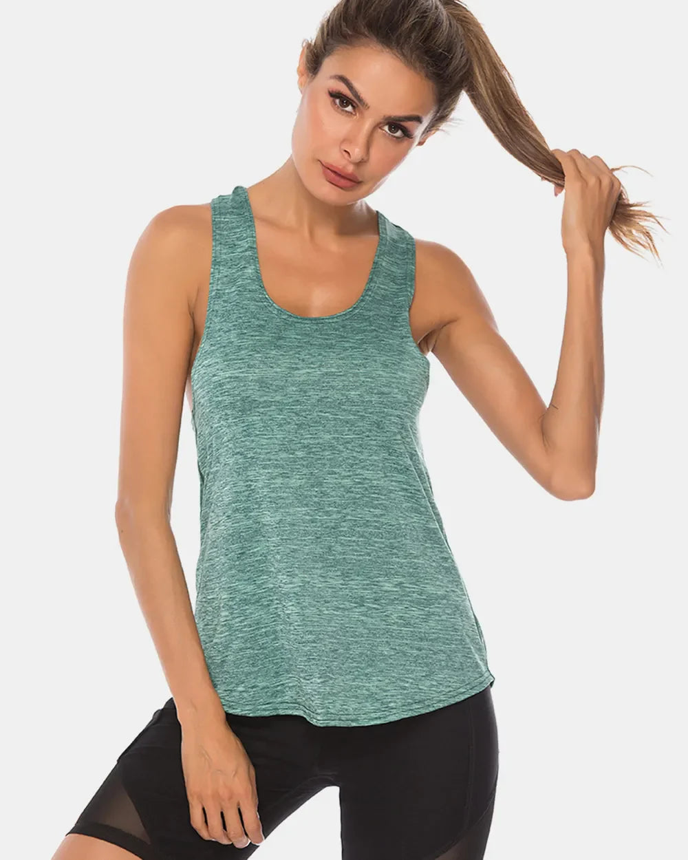Camiseta sin mangas deportiva de tirantes anchos y cuello redondo de talla grande