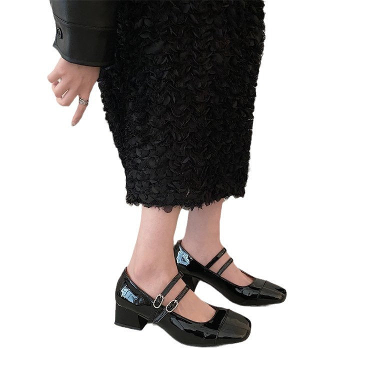 Women's Square-Toe Chunky Heel Mary Jane