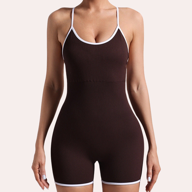 Women's Back-Cross Yoga One-Piece Shorts