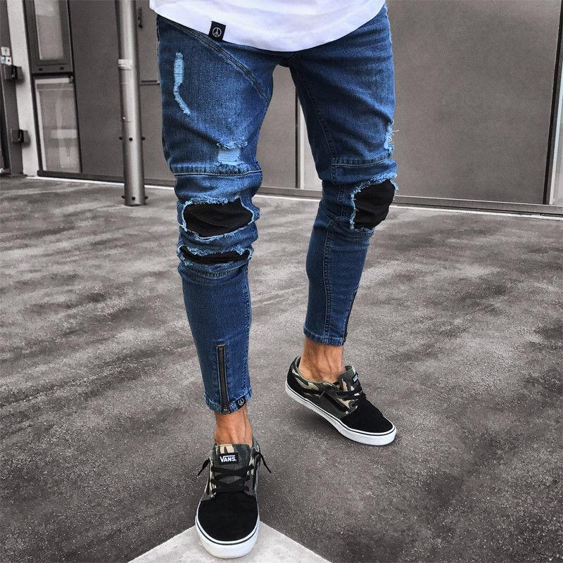 Zerok Distressed Patched Denim Jeans