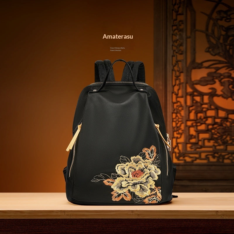Pmsix Tianxu Chinese-style Embroidered Backpack Ethnic-style Lightweight Travel Bag
