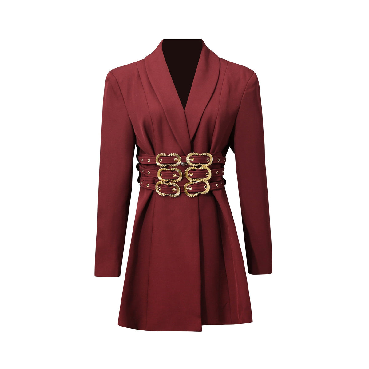 Commuter-style, Waist-cinching, Slim-fit Solid-color Blazer