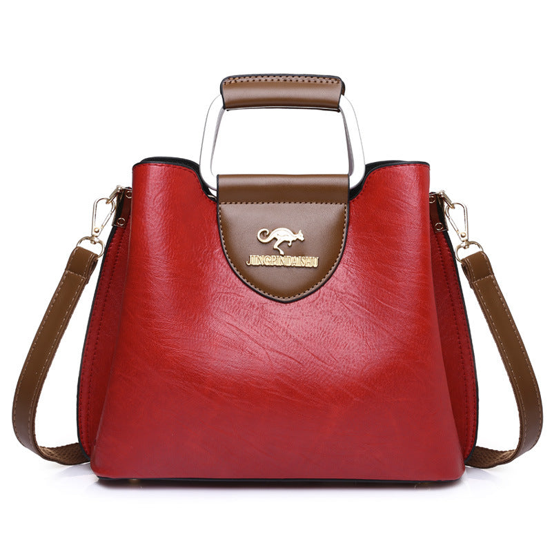 Large Capacity Soft Leather Shoulder Travel Bag