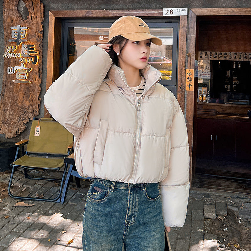 Stand-up Collar Thick Down Cotton Jacket Coat