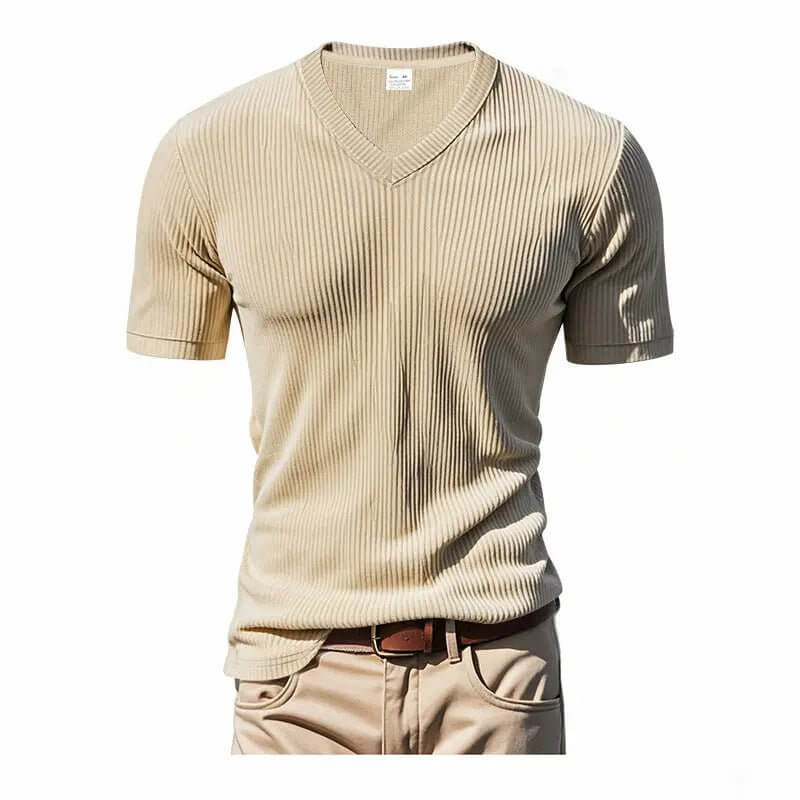 Men's V-Neck Short Sleeve Shirt – Loose Casual Everyday Tee
