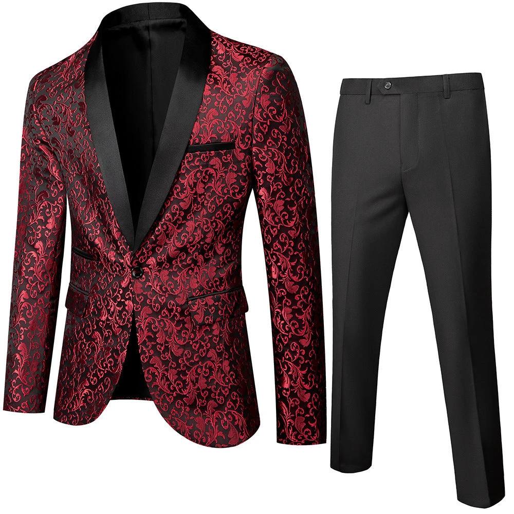 Men's Business Casual Slim Fit Two-piece Suit