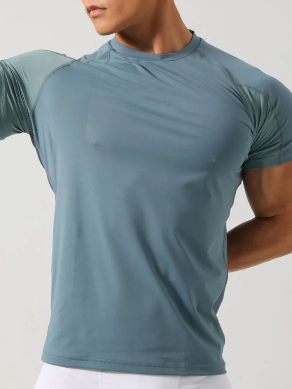 Camiseta de manga corta y cuello redondo de talla grande para hombre