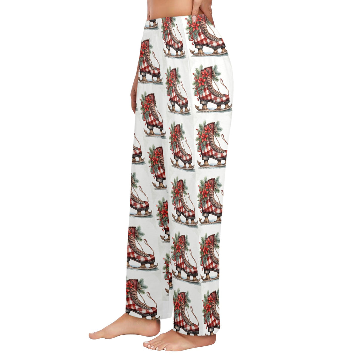 Women's Christmas Ice Skates Pajamas without Pockets (Made in USA)