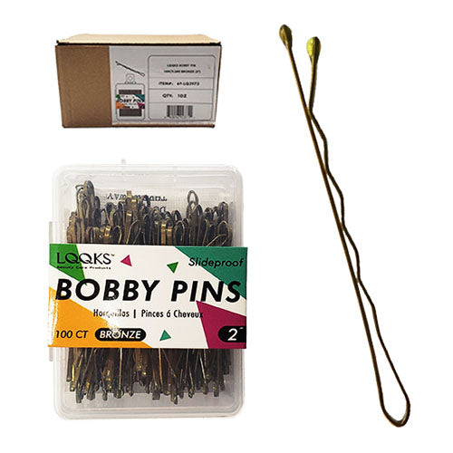 Looks Hair Pins — Bronze, 100 Count