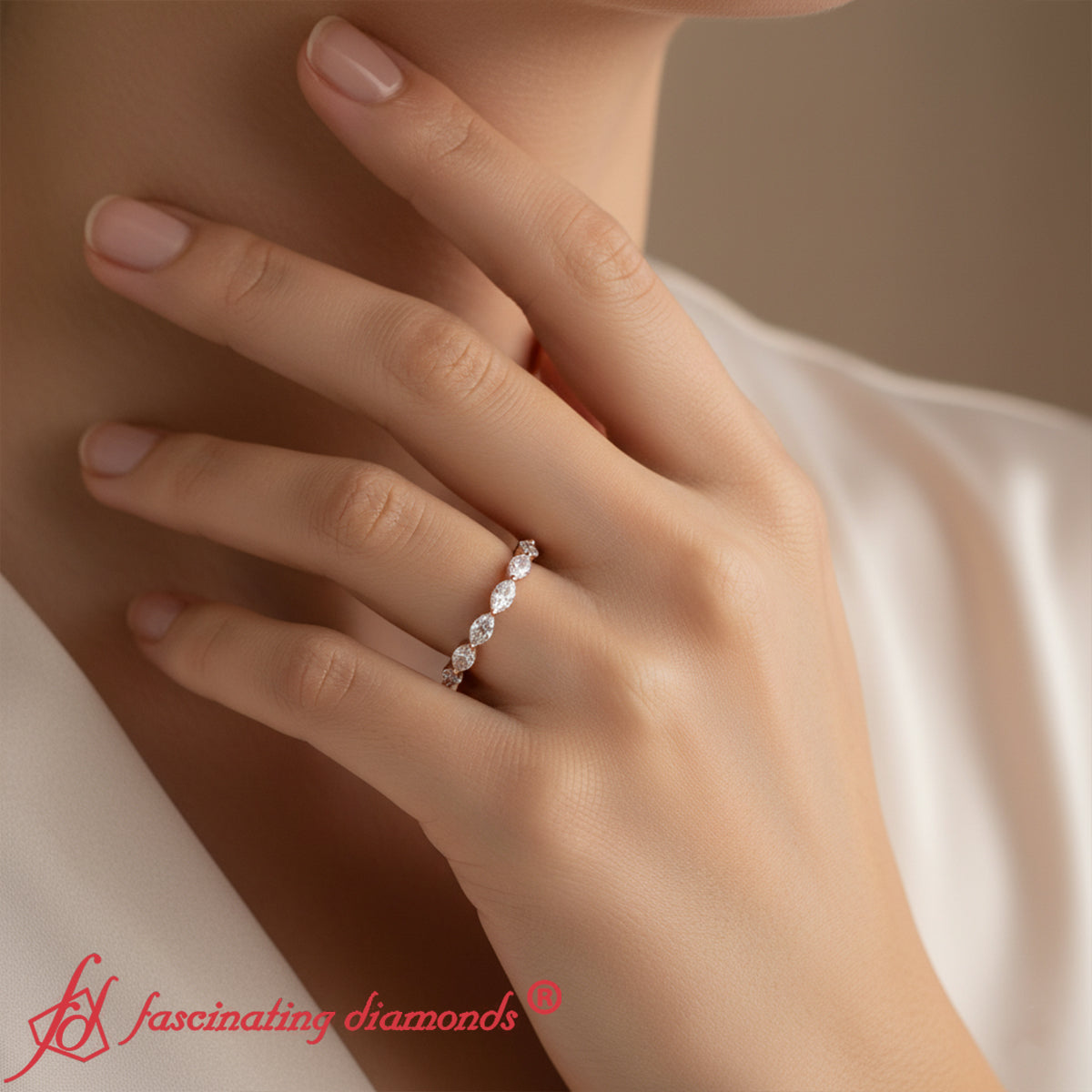 7 Stone Marquise East West 1 Carat Band