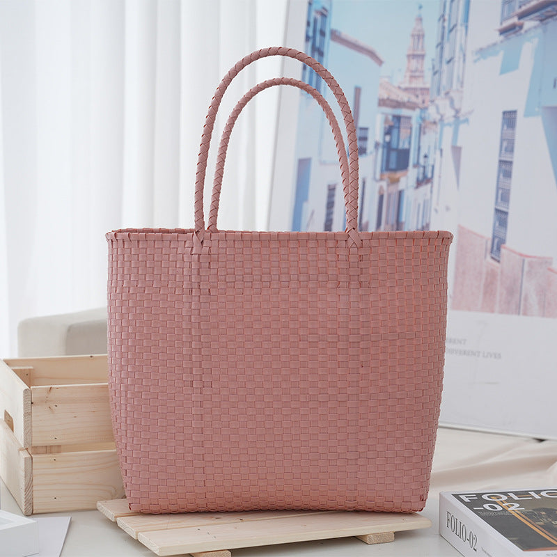 Women's Large-Capacity Woven PVC Beach Bag