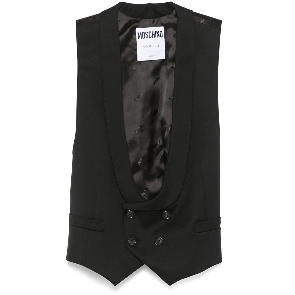 Moschino Black Jackets - Waistcoat & Gilets Women