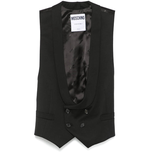 Moschino Black Jackets - Waistcoat & Gilets Women