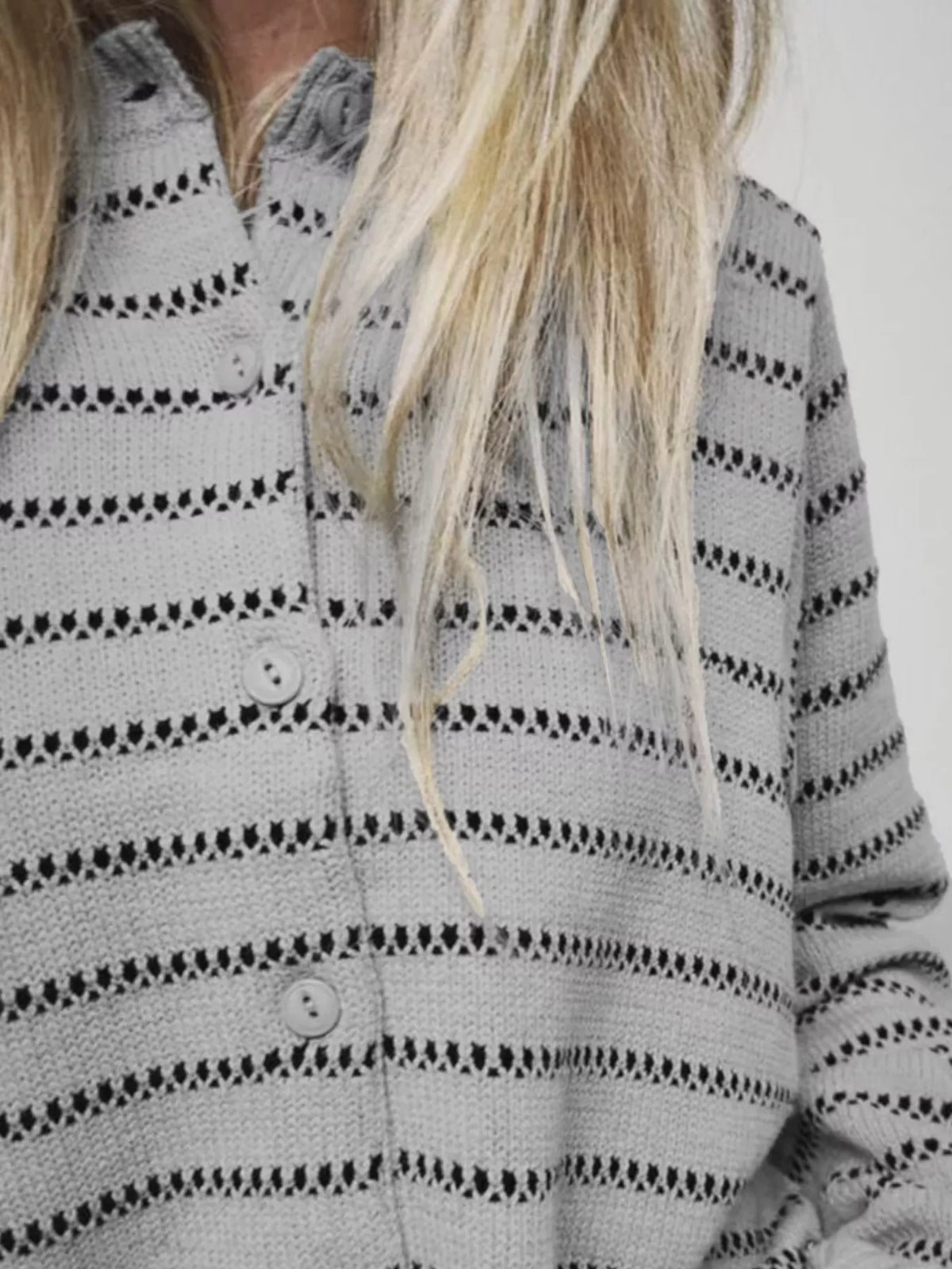 Striped Button Up Cardigan