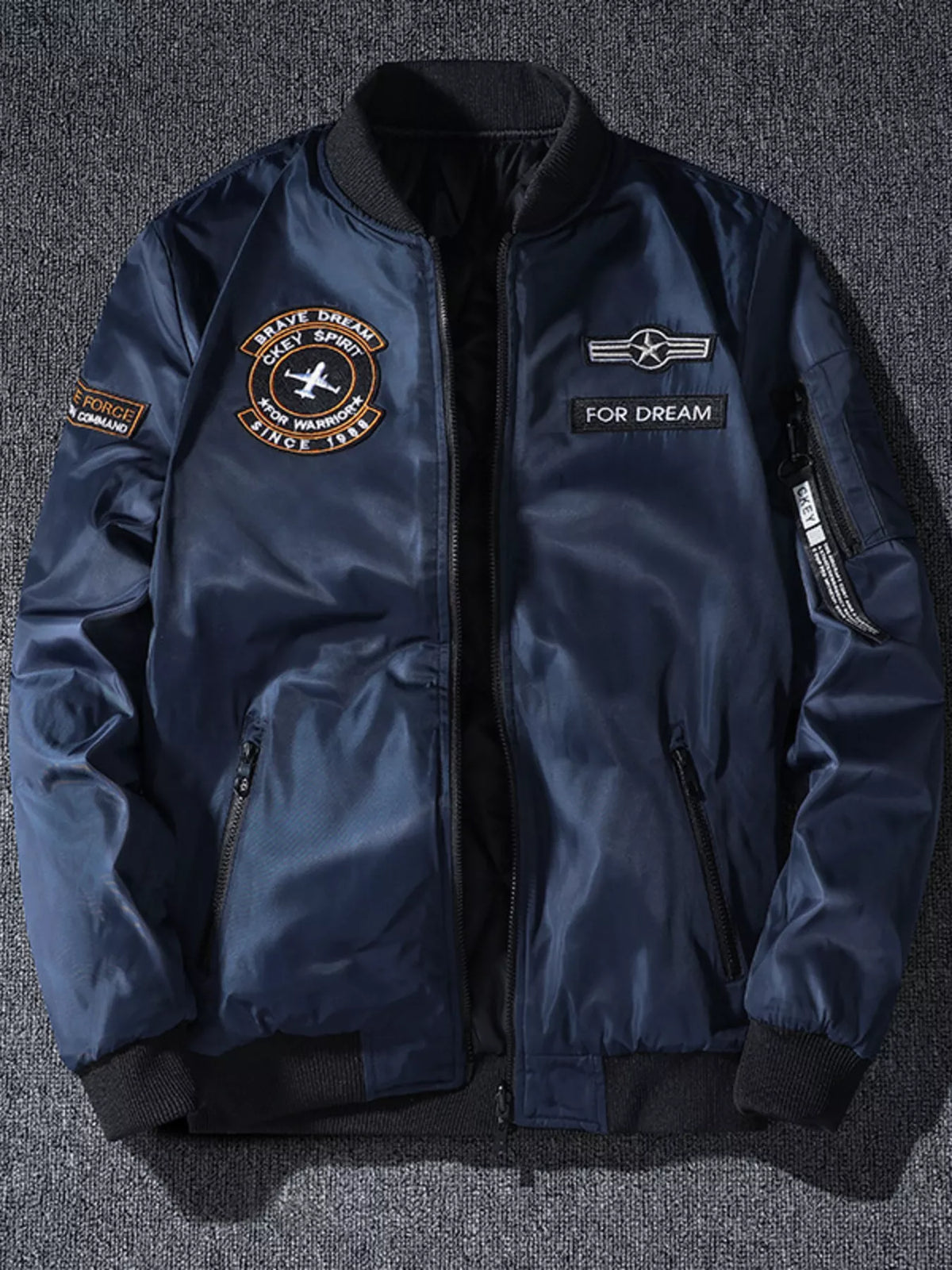 Men's Plus Size Zip Up Bomber Jacket