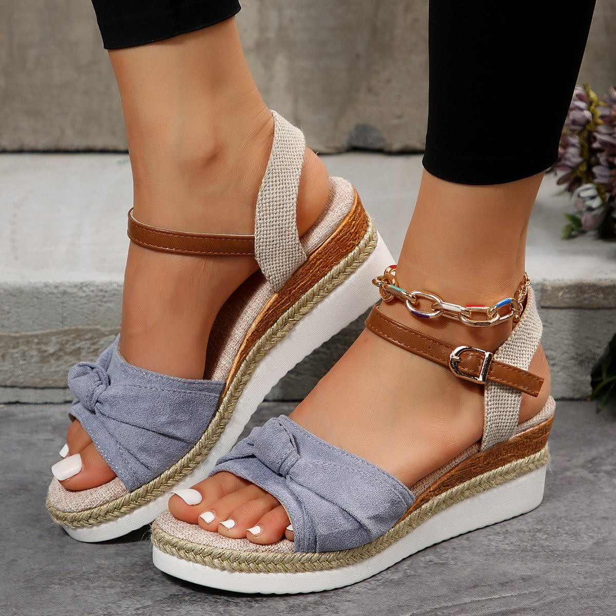 Women's Thick-soled Bow Sandals