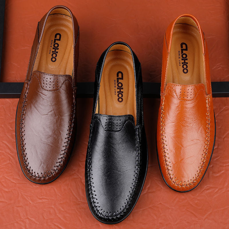 Men's Cowhide Business Casual Flats