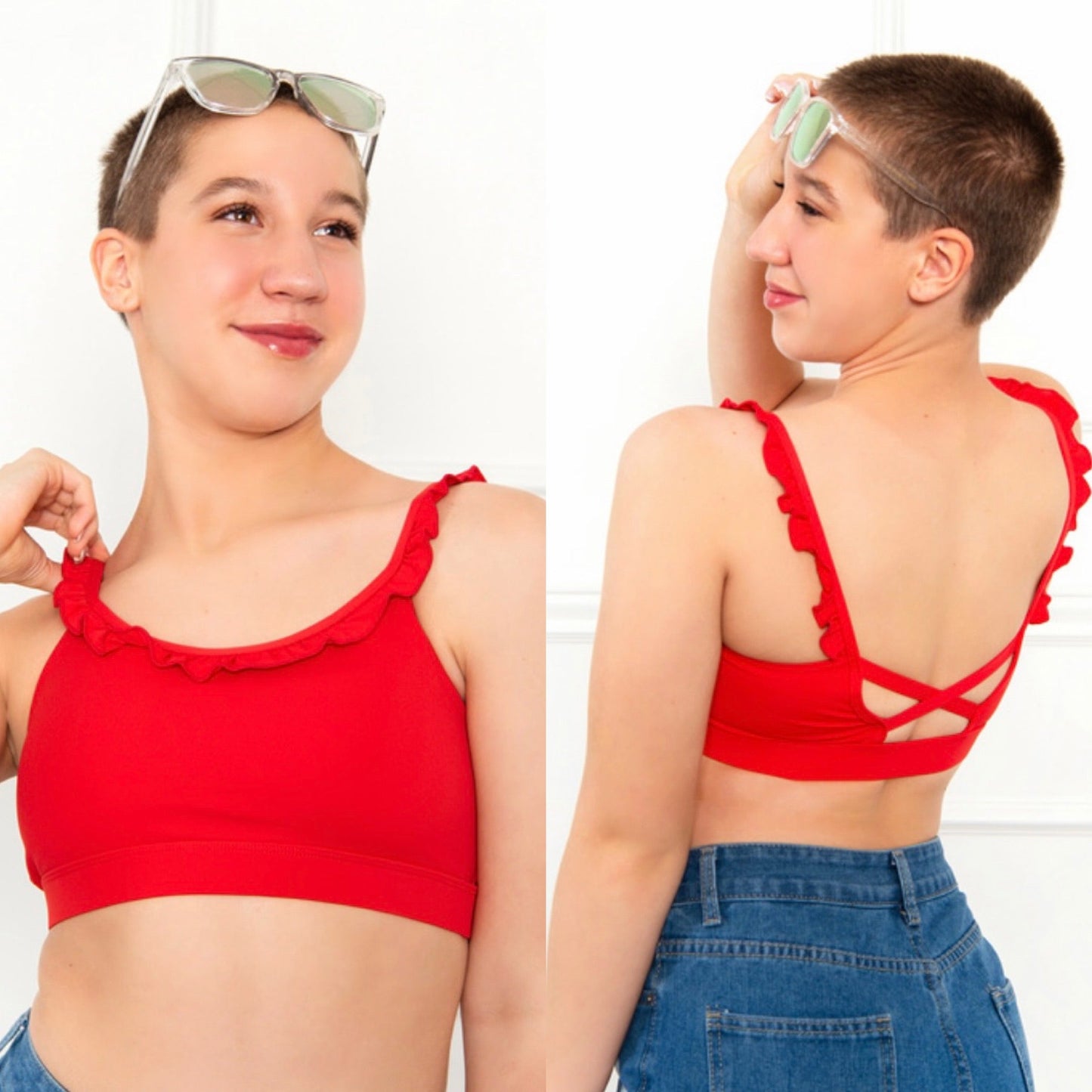 Top Phoenix con Volantes Rojos