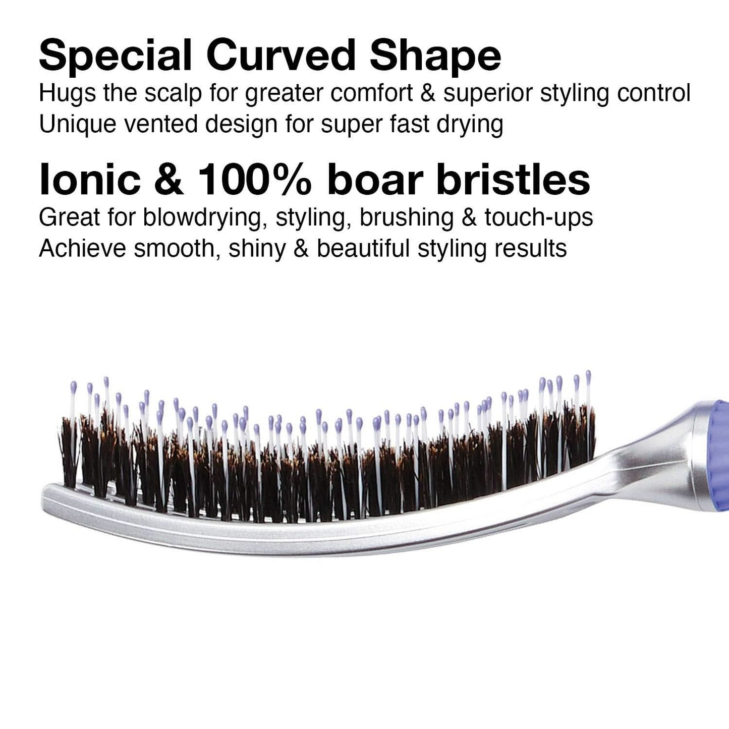 Olivia Garden Curved & Vented Paddle Brush  FBCO-PT