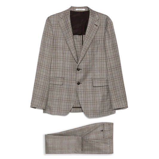 Tagliatore Brown Suits - Single Breasted Suits Men