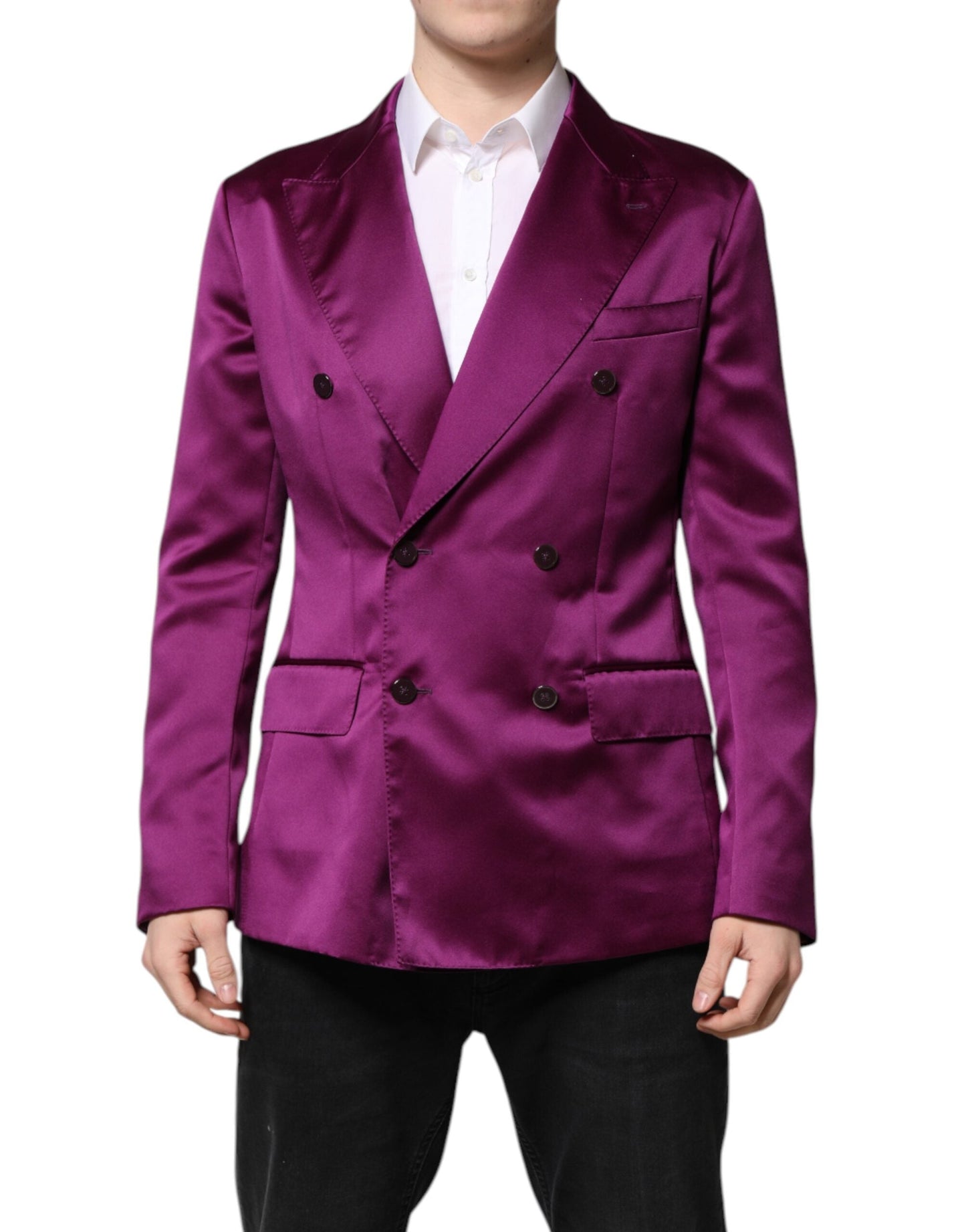 Saco Traje Cruzado Morado de Hombre Dolce & Gabbana