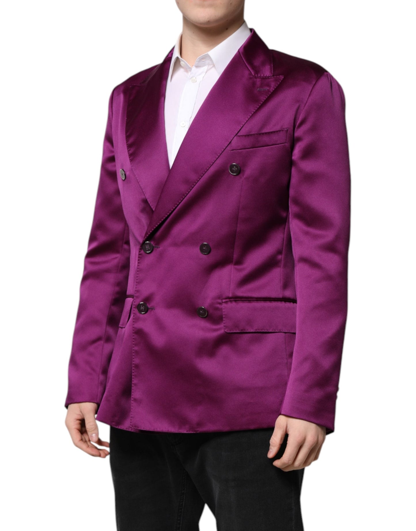 Saco Traje Cruzado Morado de Hombre Dolce & Gabbana