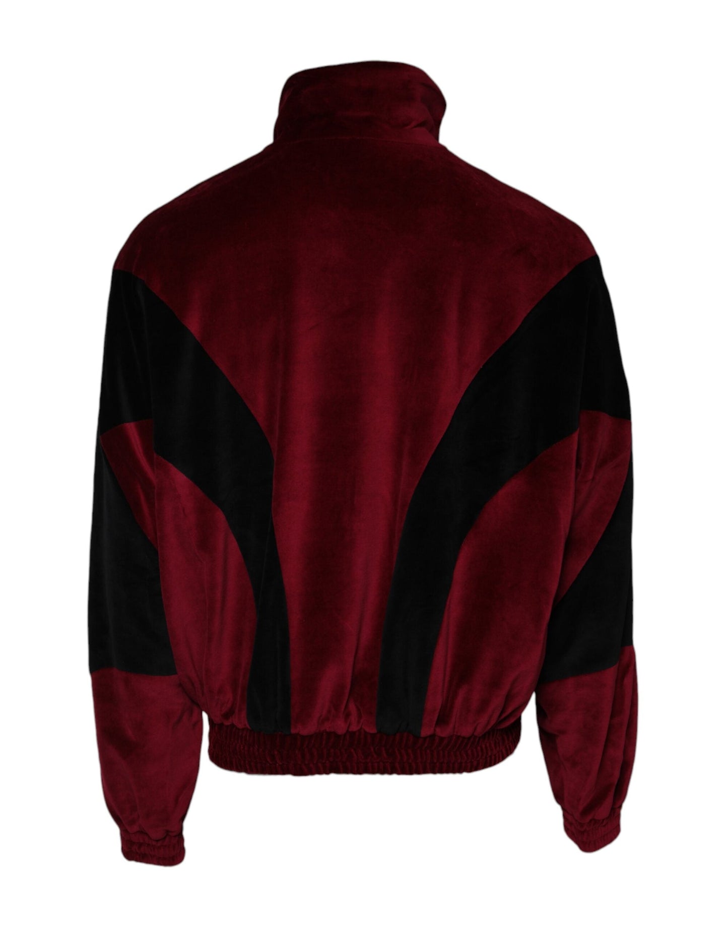 Dolce & Gabbana Red Black Cotton Logo FullZip Bomber Jacket