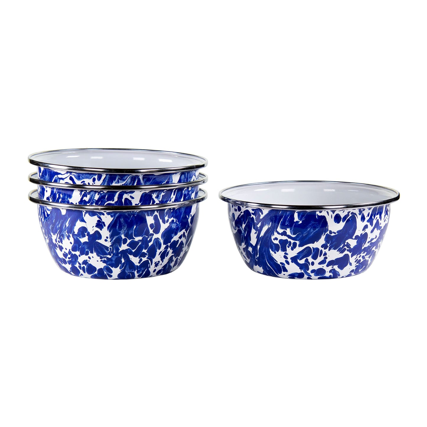 Golden Rabbit Enamelware Salad Bowls - Set of 4
