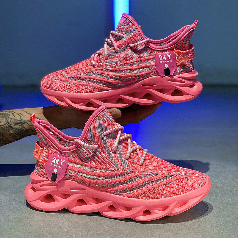Men's Flyknit Breathable Mesh Platform Sneakers