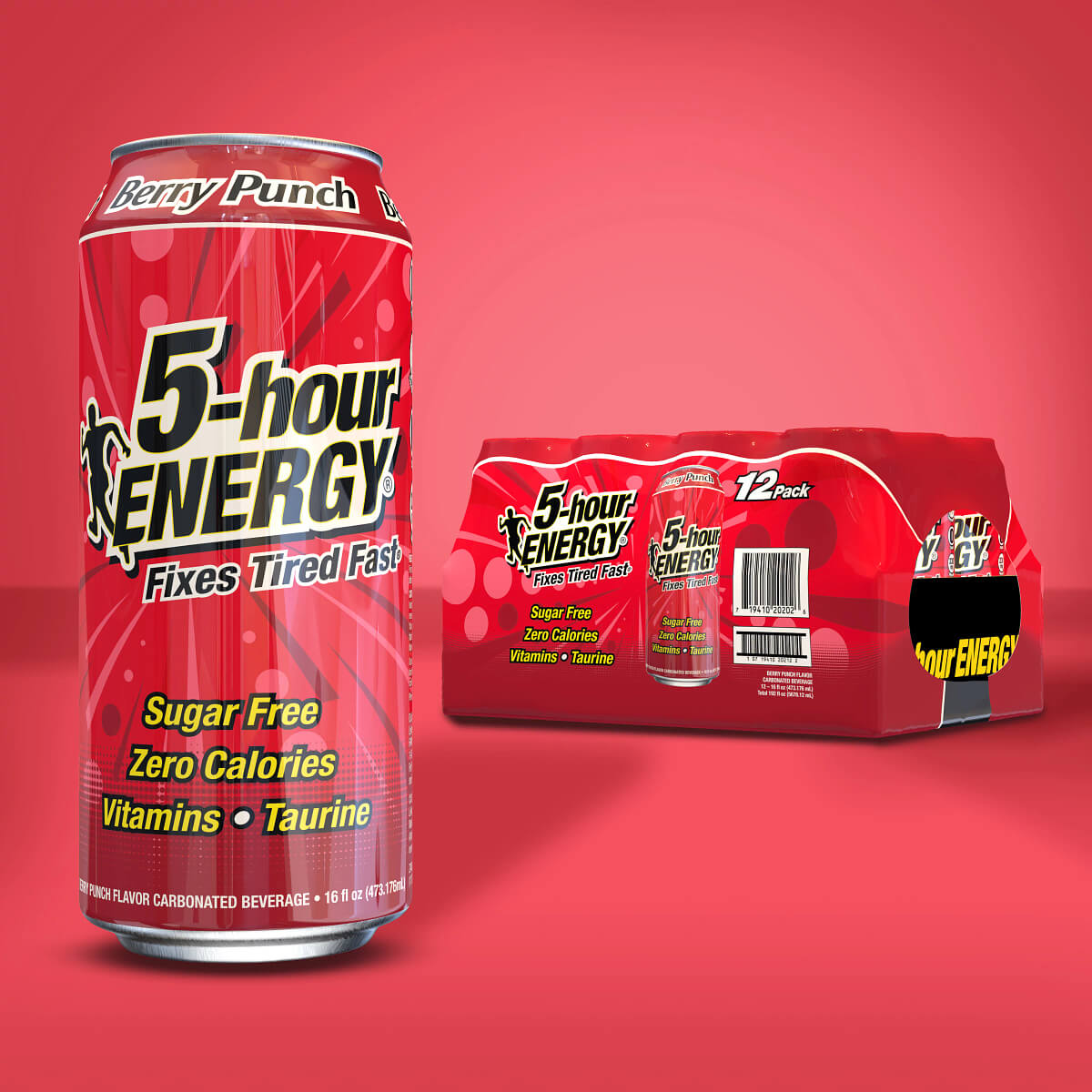 Bebida energética 5-hour ENERGY sabor ponche de bayas, extra fuerte, paquete de 12