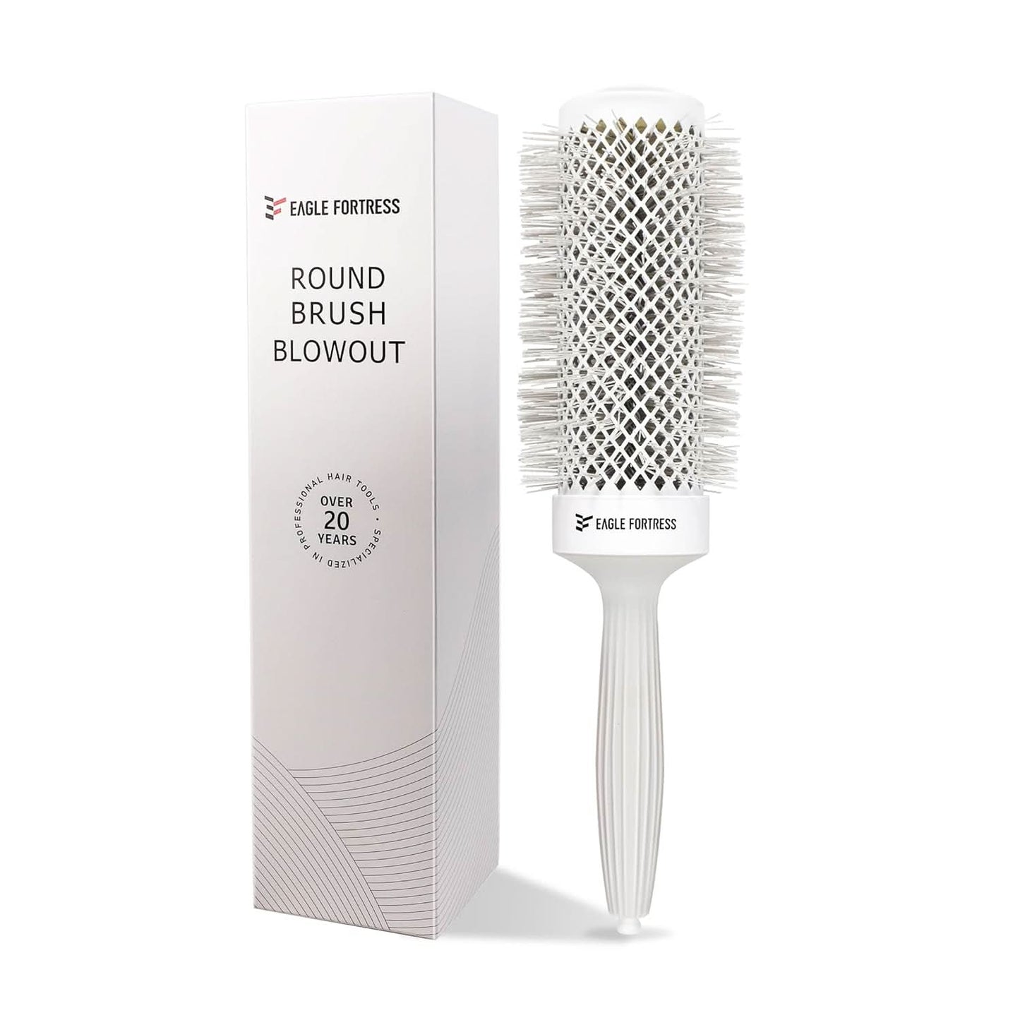 Eagle Fortress XL Ceramic + Ionic Round Hair Brush 2 inch - Grey
