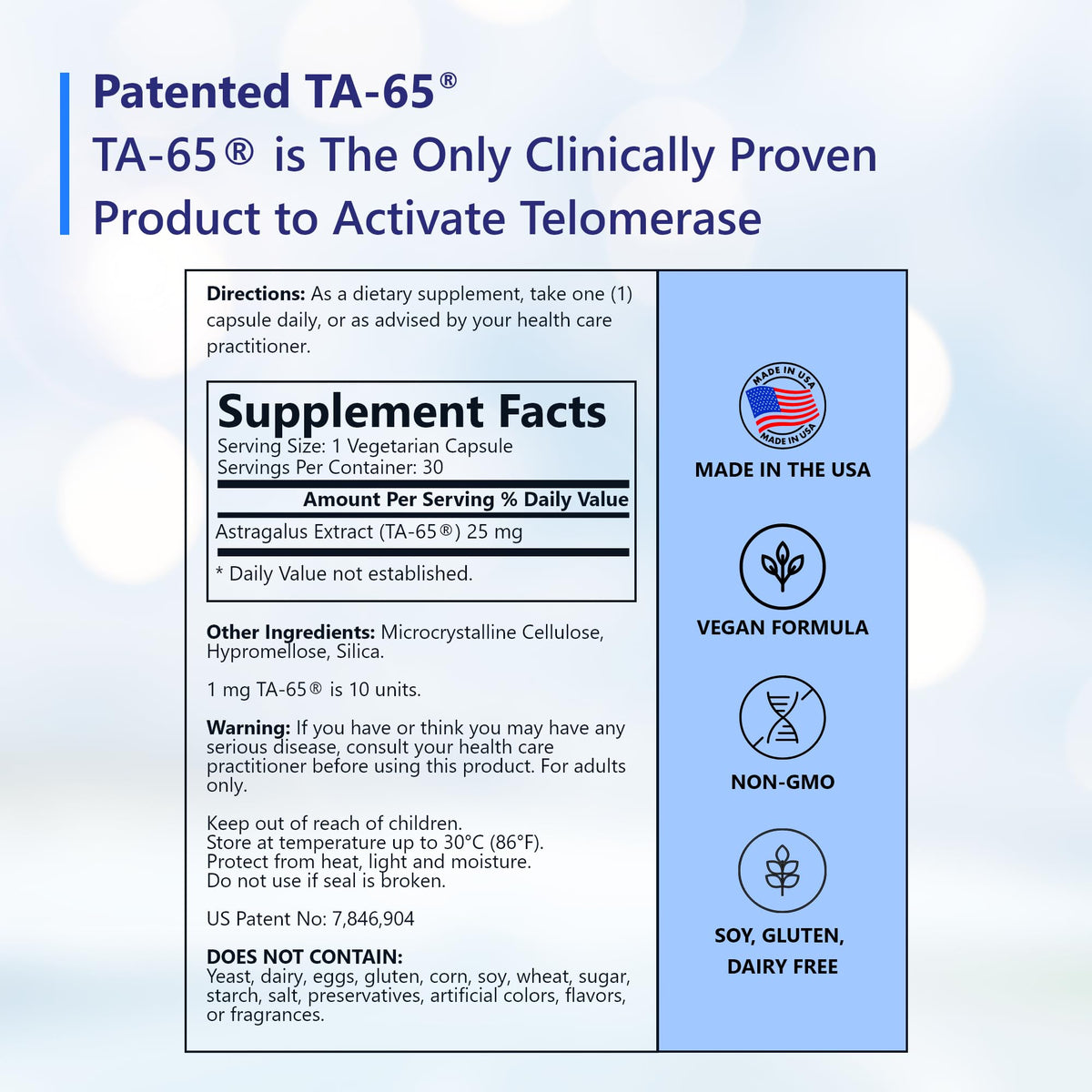 TA Sciences TA-65 100 Units – 30 Capsules