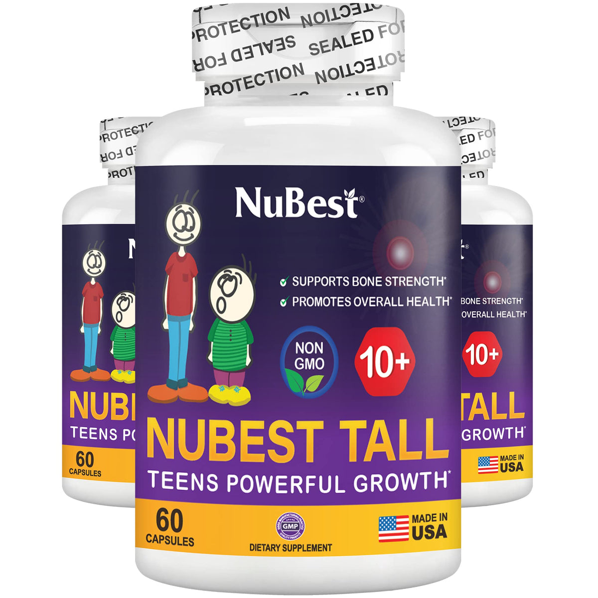 NuBest Tall 10+, Powerful Growth Support for Teens - 60 Capsules