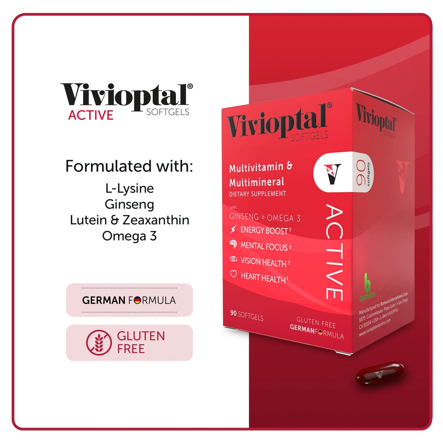 Vivioptal ACTIVE Multivitamin & Multimineral Supplement - 1 Year Supply