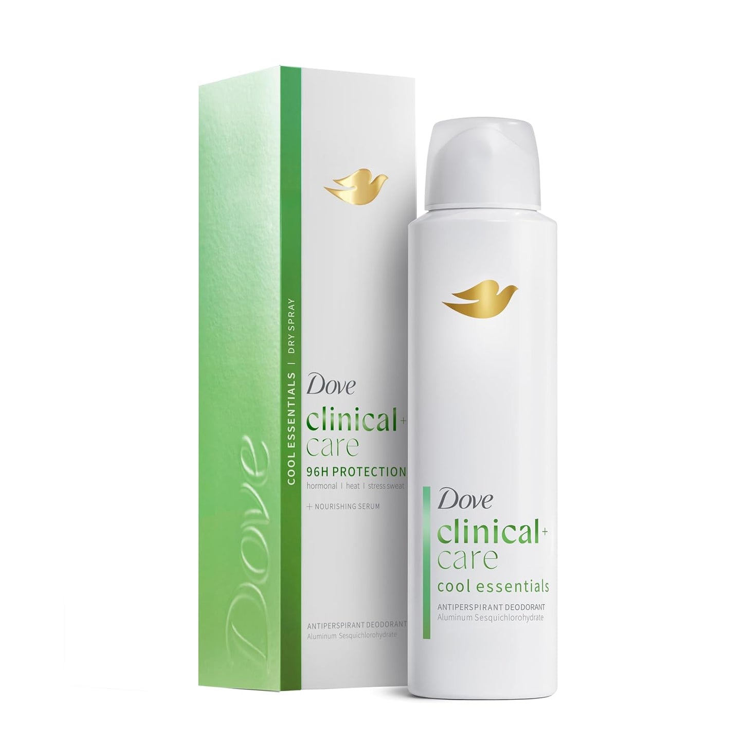 Dove Clinical + Care Antiperspirant Deodorant Dry Spray for Women Cool Essentials 3.8 oz