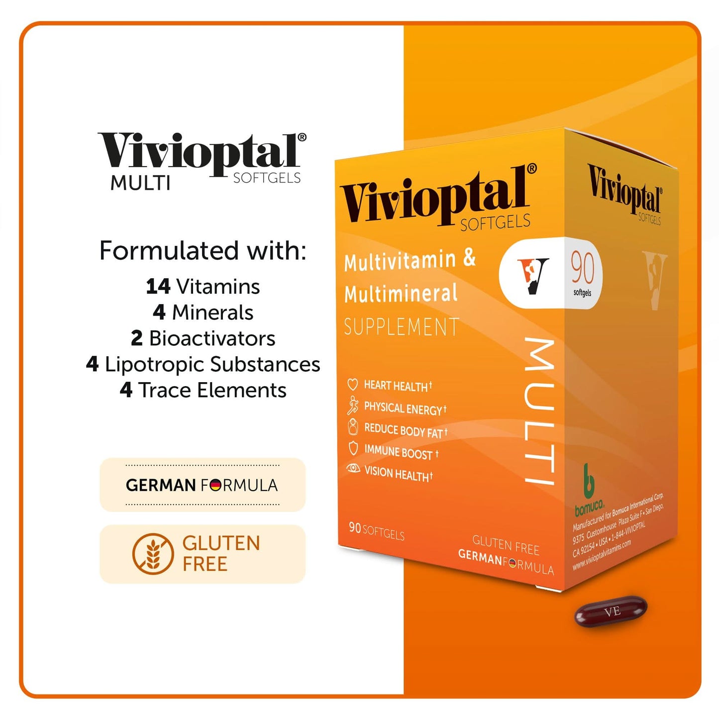 Vivioptal MULTI Multivitamin & Multimineral Supplement - Softgels