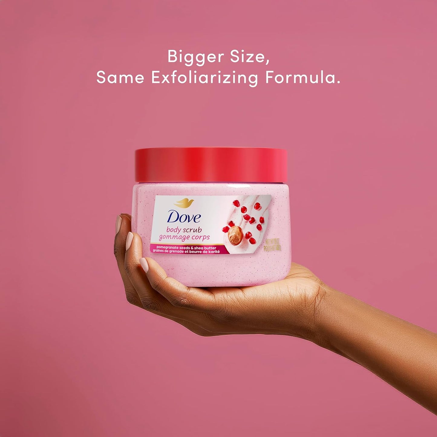 Dove Pomegranate & Shea Butter Body Scrub Exfoliates and Deeply Nourishes for Smooth, Radiant Skin 15 oz